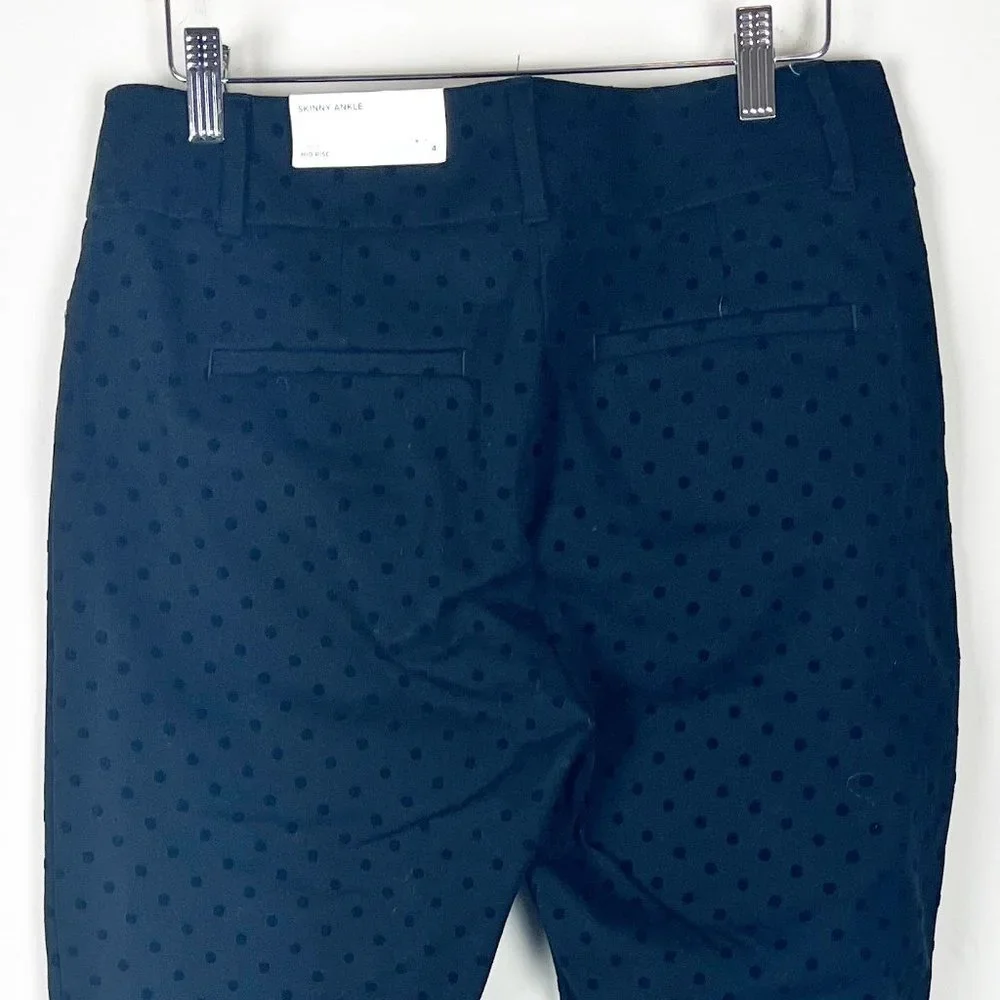 2/$30 Loft Mid Rise Skinny Ankle Polka Dot Pants 4 NWT - Picture 5 of 5